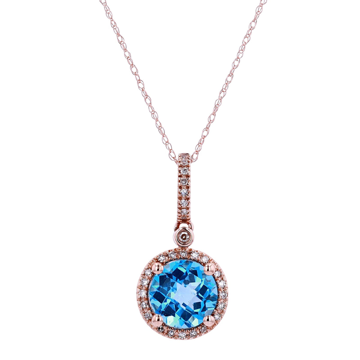 14K Halo Gemstone Pendant<p><strong>More Colors Available</p></strong>