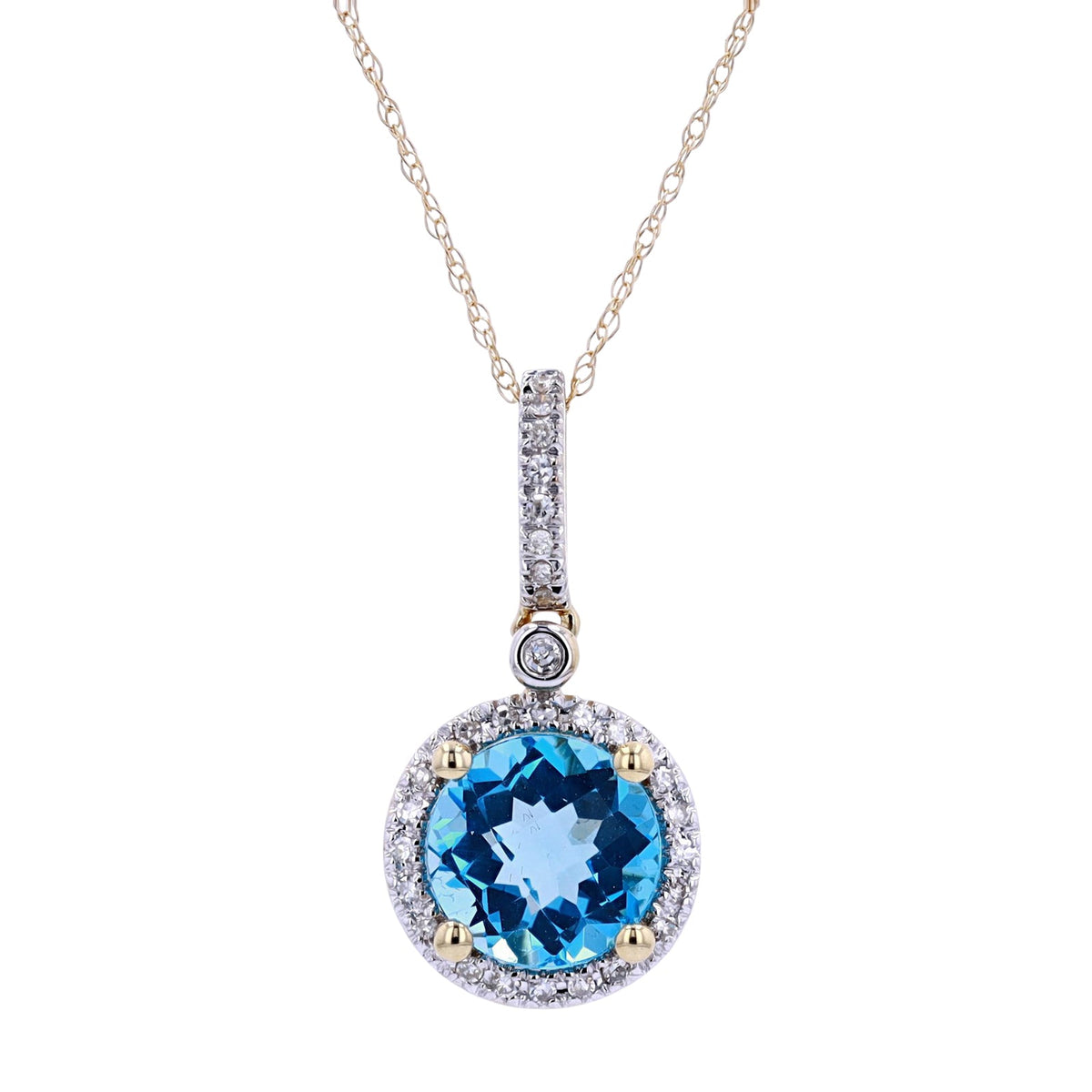 14K Halo Gemstone Pendant<p><strong>More Colors Available</p></strong>