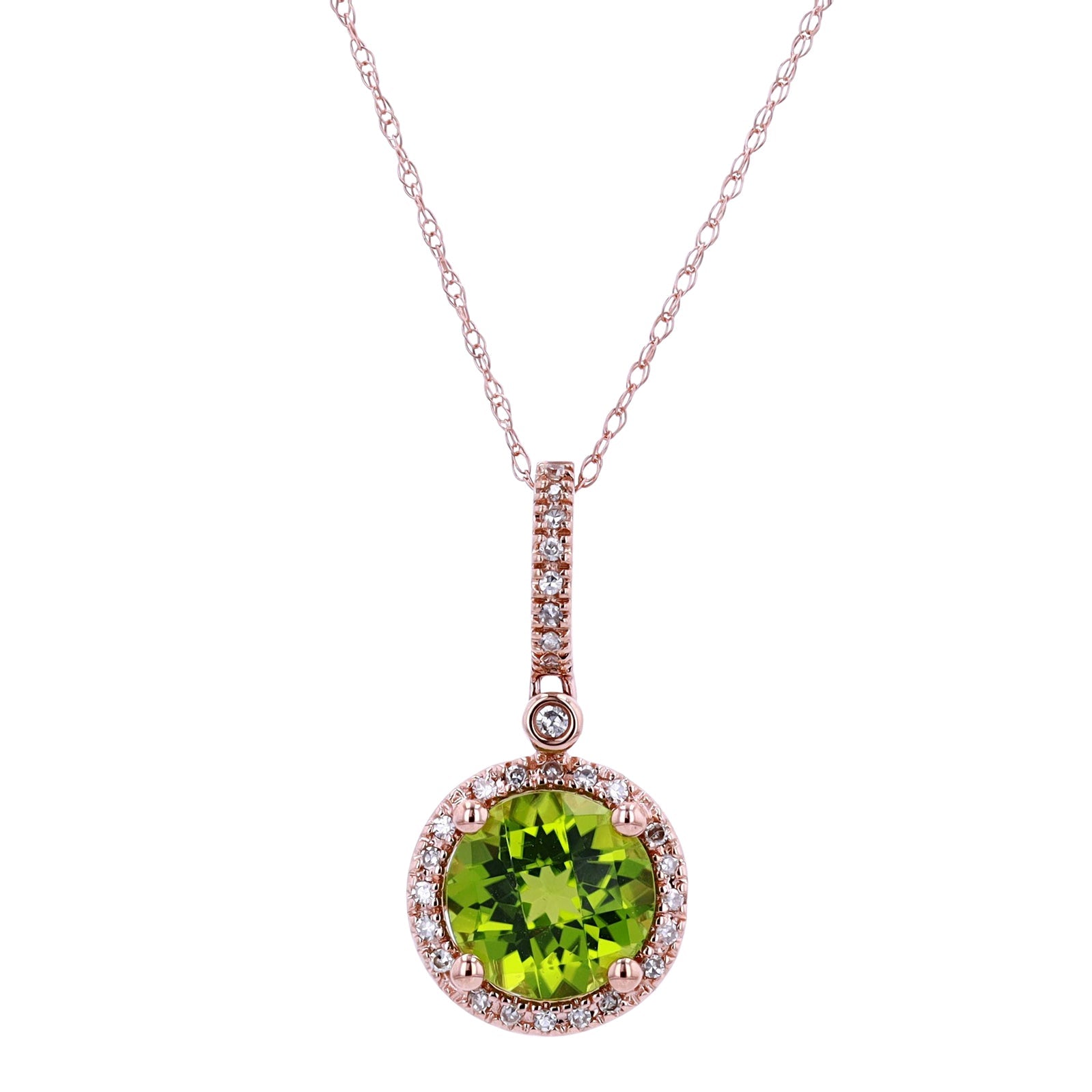 14K Halo Gemstone Pendant<p><strong>More Colors Available</p></strong>