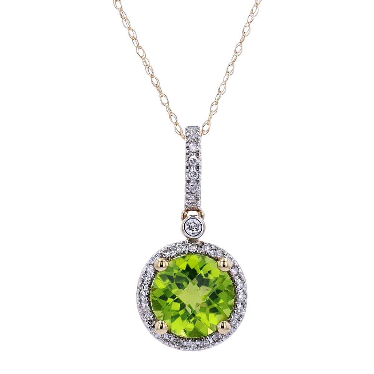 14K Halo Gemstone Pendant<p><strong>More Colors Available</p></strong>