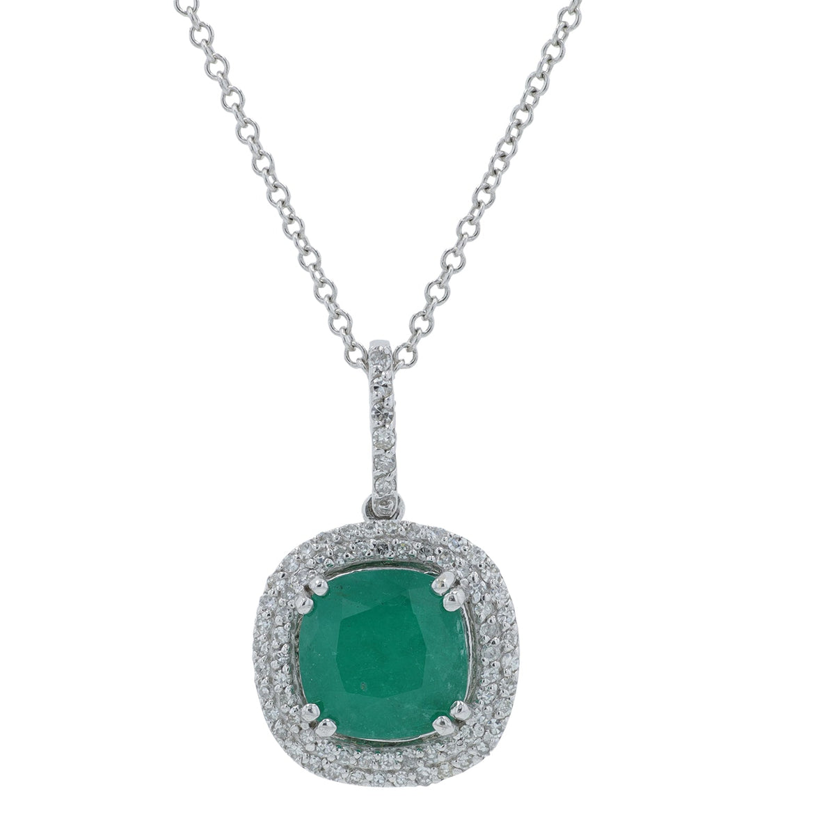 14K EFFY WG 1.82 CT Emerald Pendant