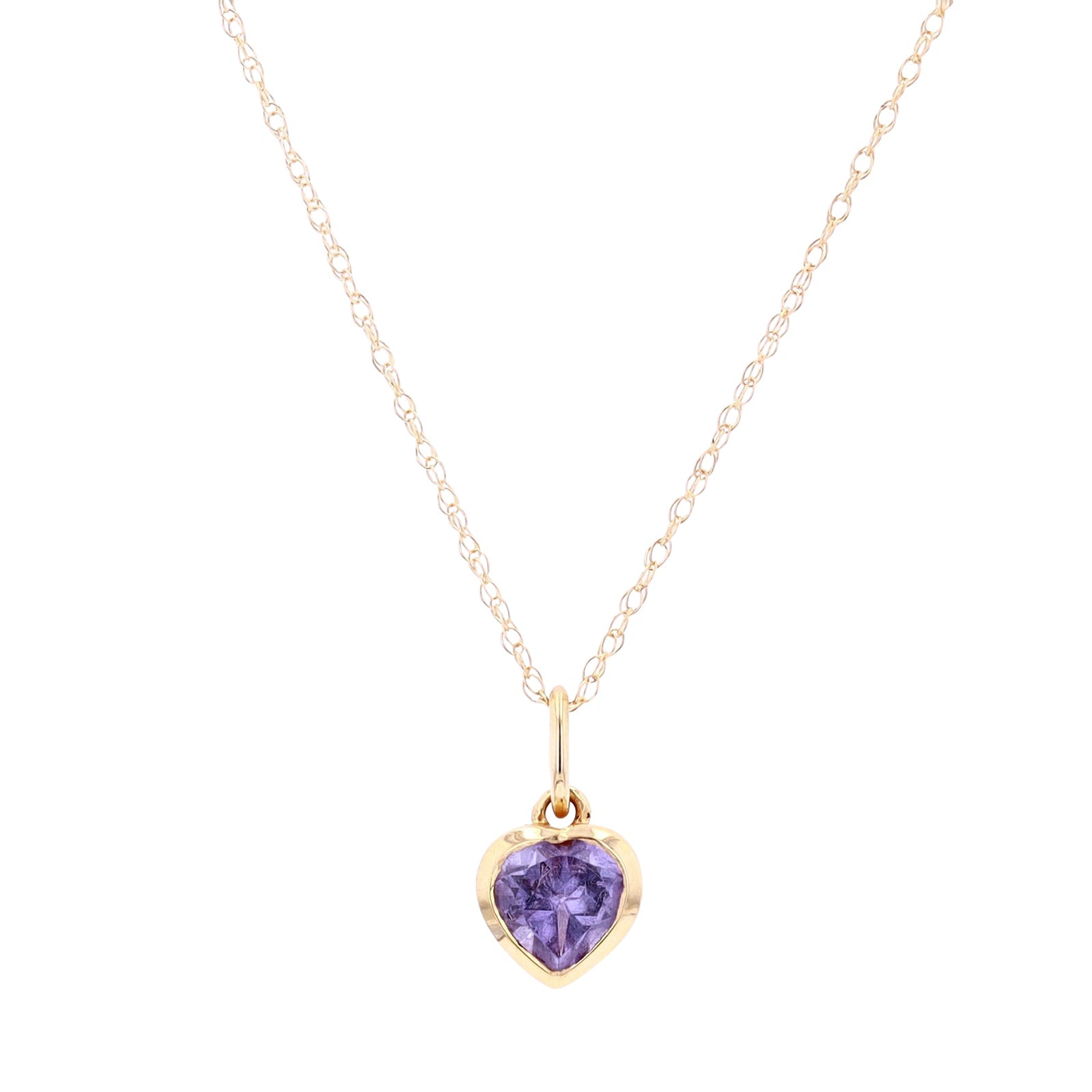 10K YG Gemstone Heart Pendant<p><strong>More Colors Available</p></strong>