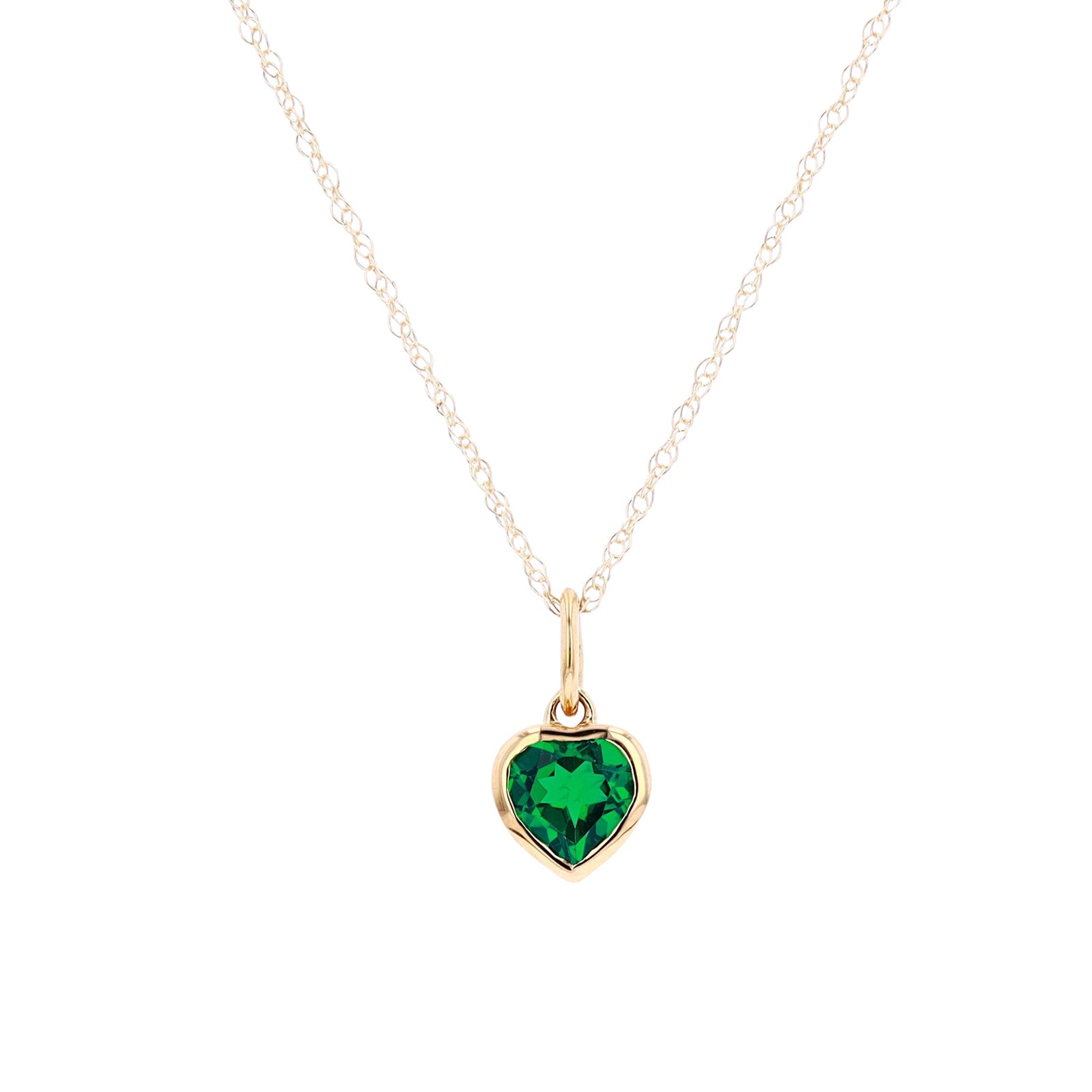 10K YG Gemstone Heart Pendant<p><strong>More Colors Available</p></strong>