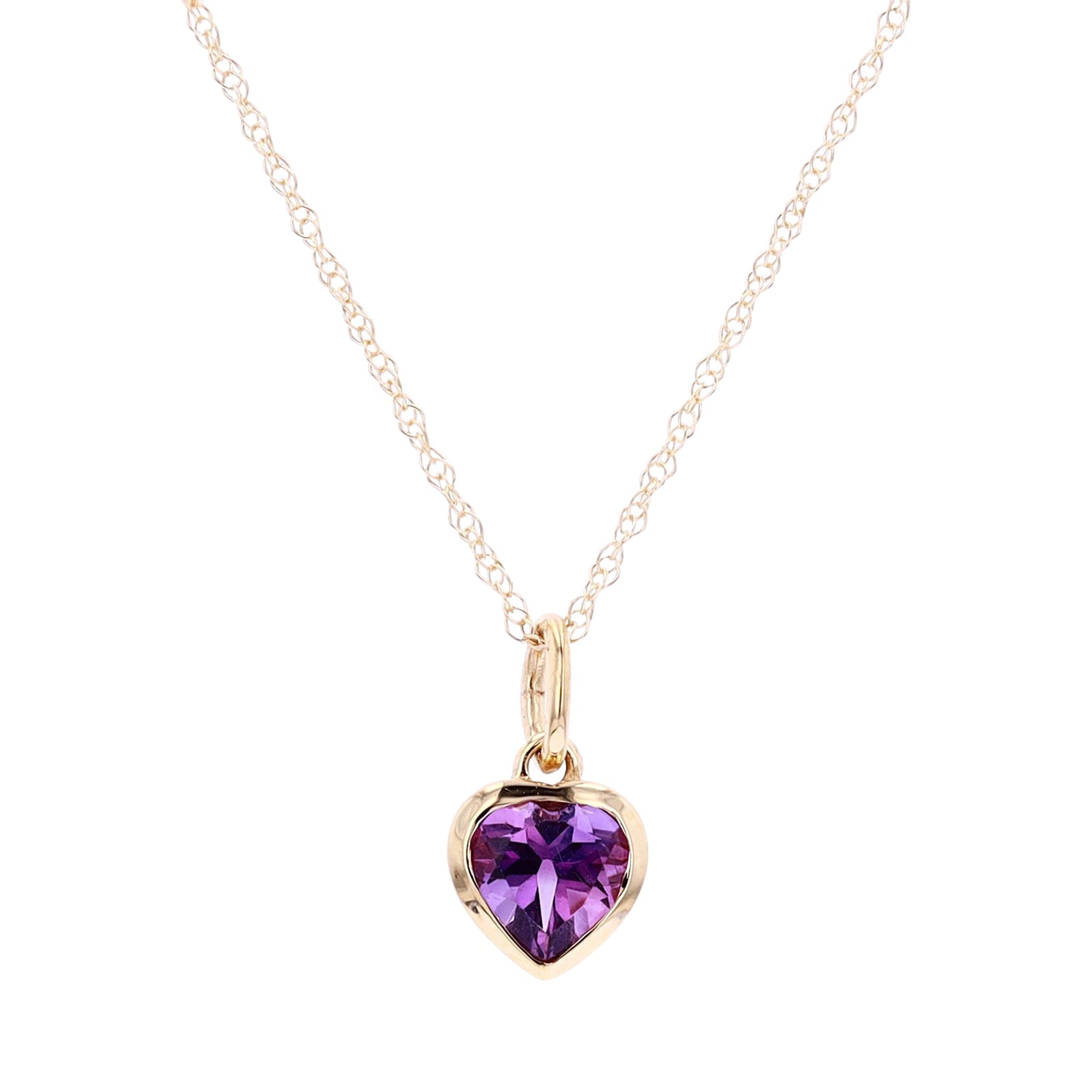 10K YG Gemstone Heart Pendant<p><strong>More Colors Available</p></strong>