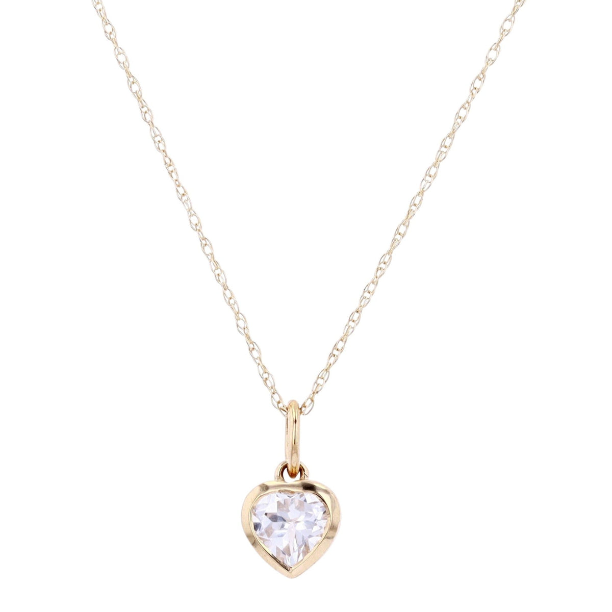 10K YG Gemstone Heart Pendant<p><strong>More Colors Available</p></strong>