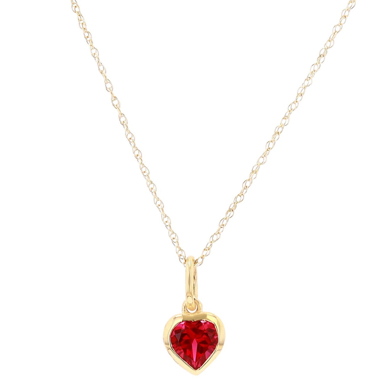 10K YG Gemstone Heart Pendant<p><strong>More Colors Available</p></strong>