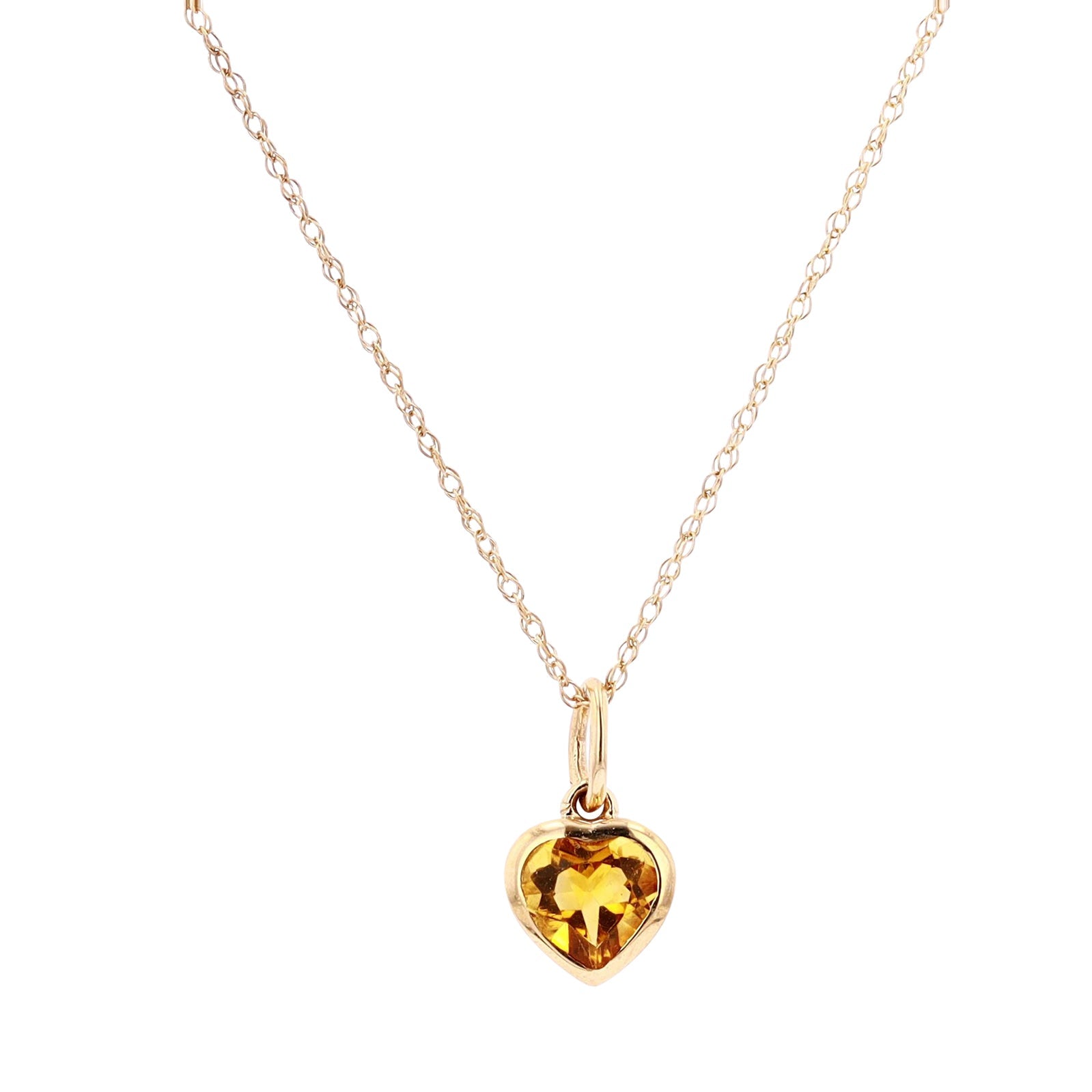 10K YG Gemstone Heart Pendant<p><strong>More Colors Available</p></strong>
