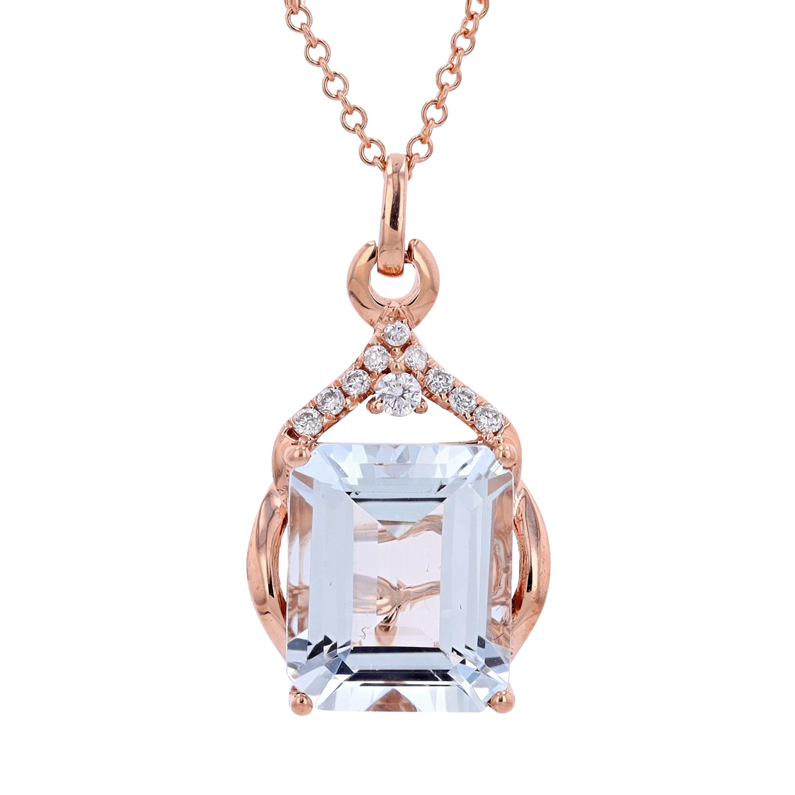 14K EFFY RG 5.89 CT Aqua Pendant