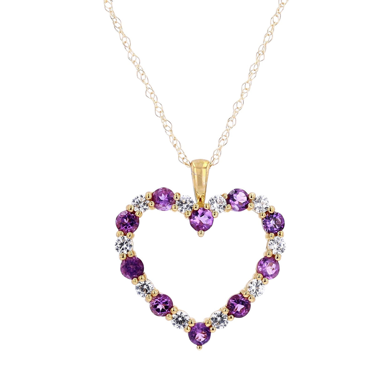 10K YG Amethyst Heart Pendant