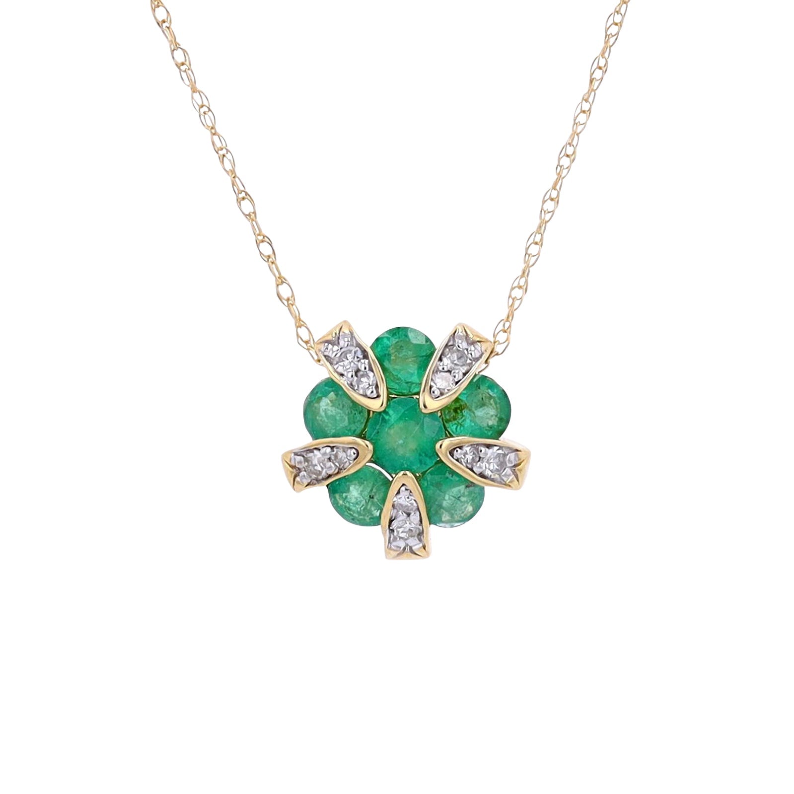 14K Gemstone Flower Pendant<p><strong>More Colors Available</p></strong>