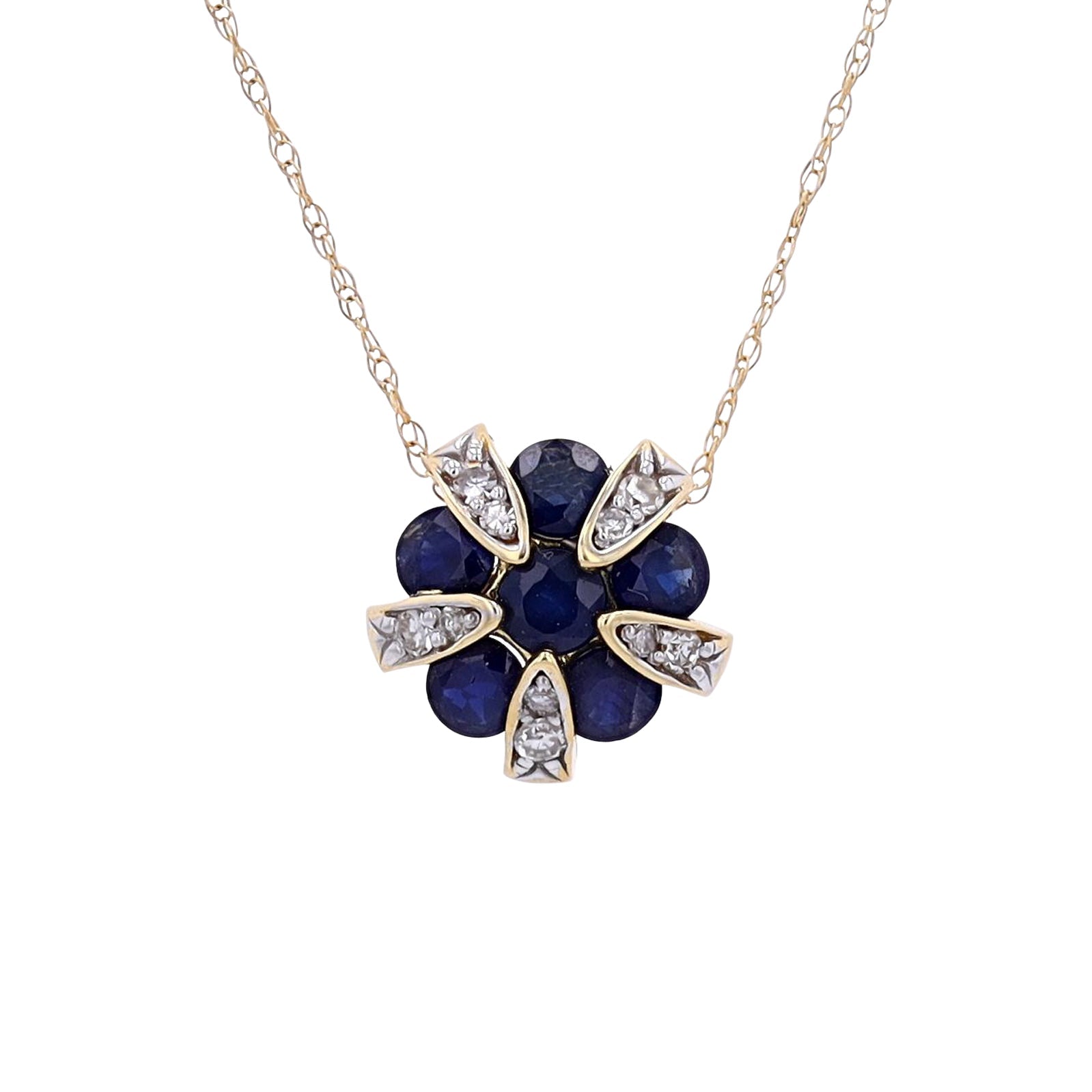 14K Gemstone Flower Pendant<p><strong>More Colors Available</p></strong>