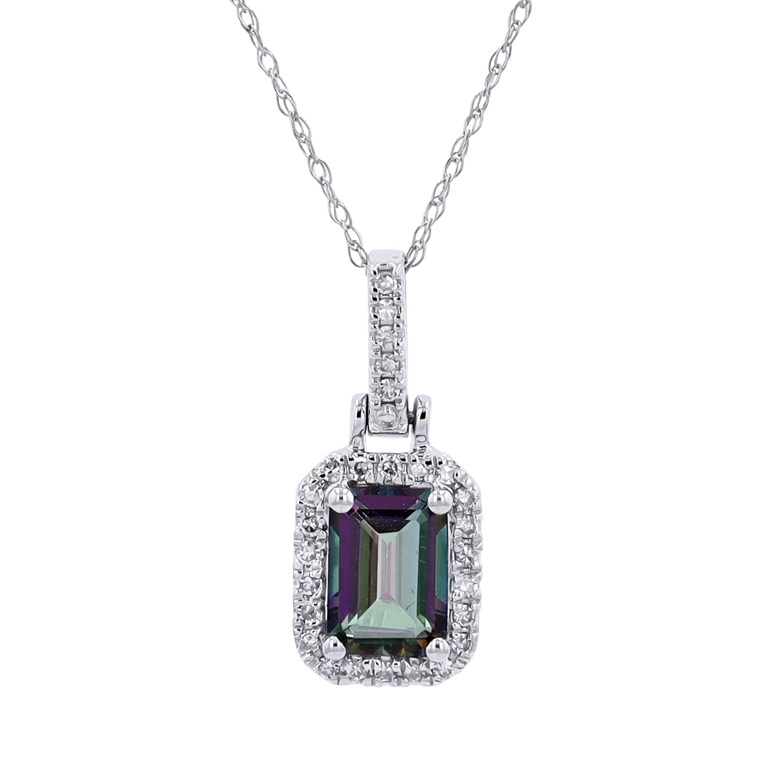 10K Gemstone & Diamond Pendant<p><strong>More Colors Available</p></strong>