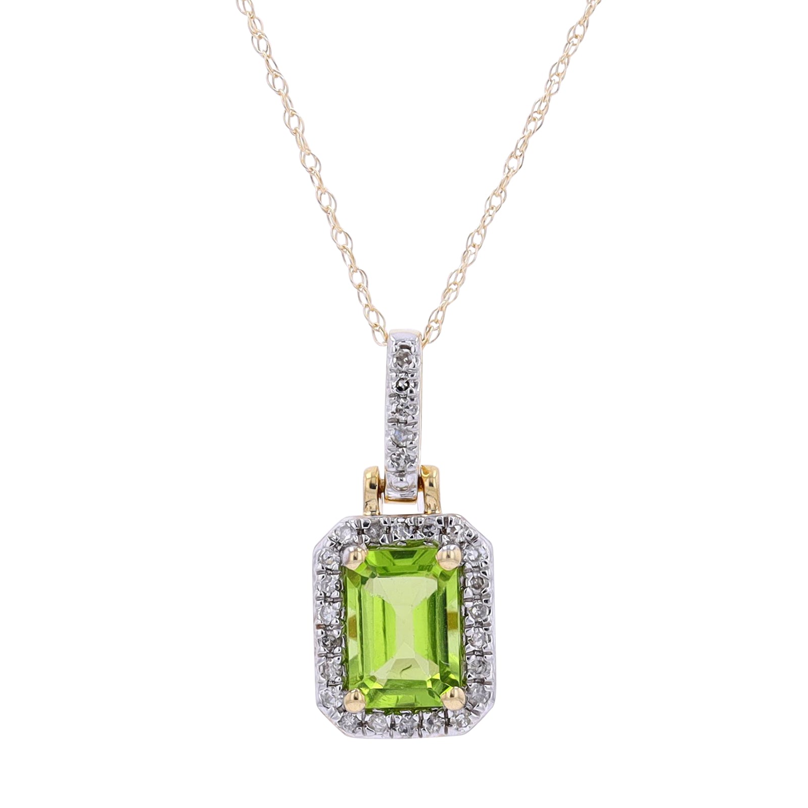 10K Gemstone & Diamond Pendant<p><strong>More Colors Available</p></strong>
