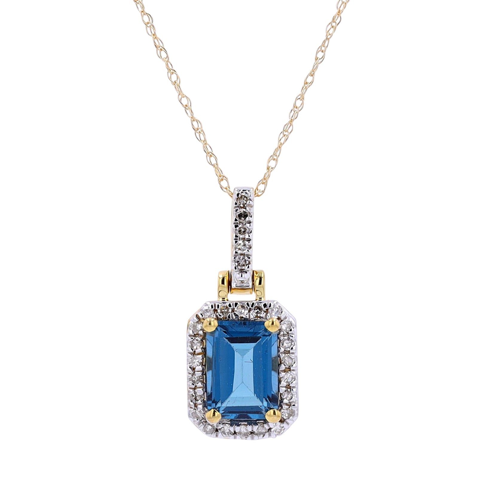 10K Gemstone & Diamond Pendant<p><strong>More Colors Available</p></strong>