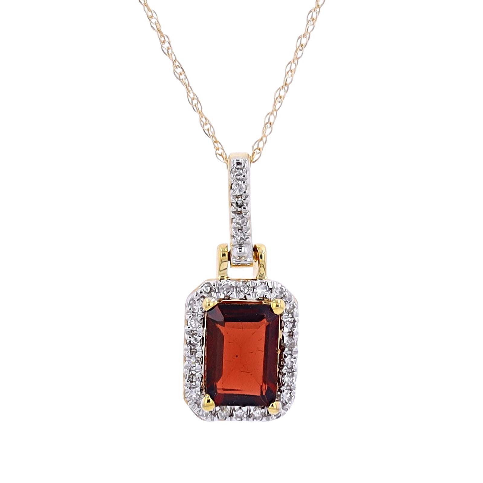 10K Gemstone & Diamond Pendant<p><strong>More Colors Available</p></strong>