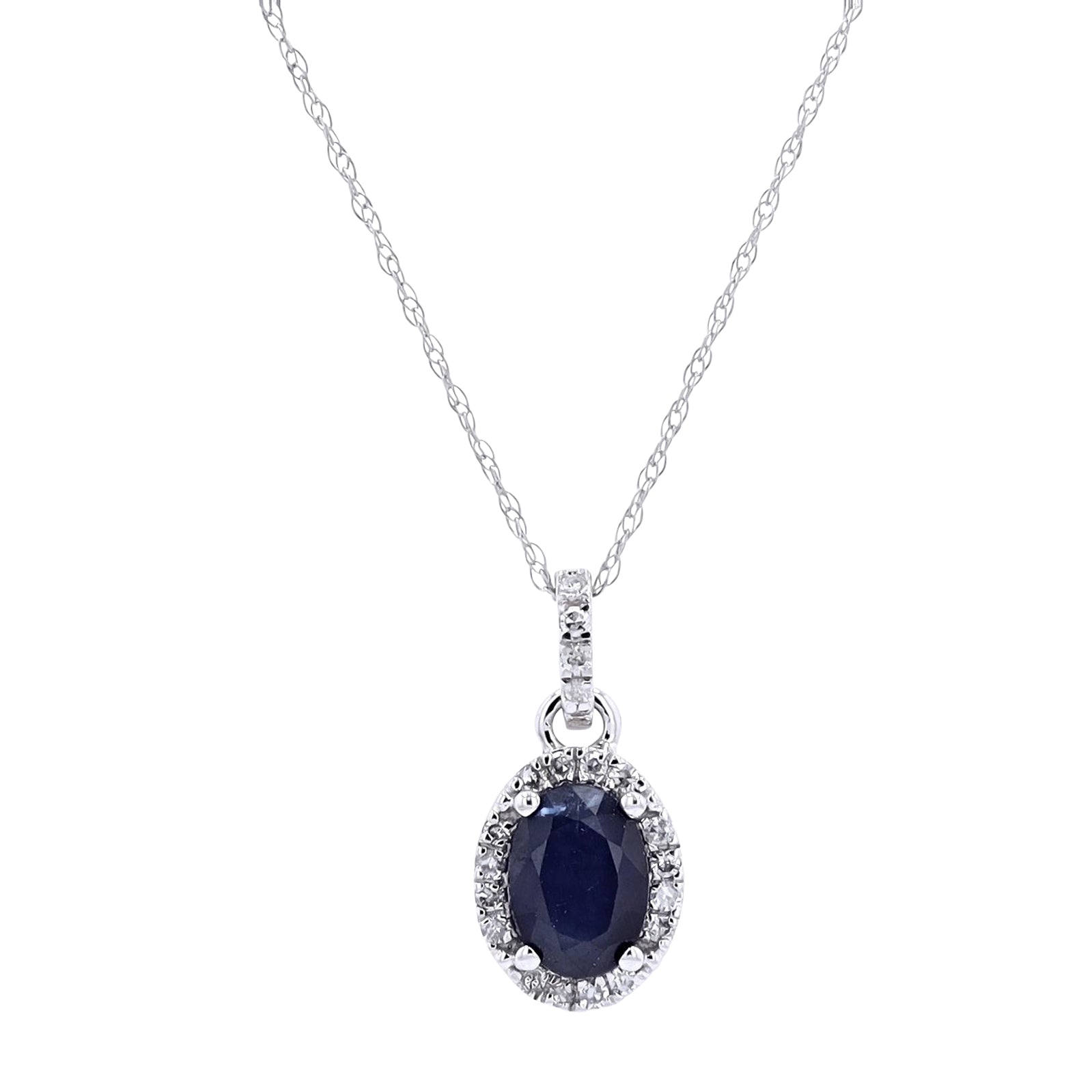 14K Oval Gemstone Halo Pendant<p><strong>More Colors Available</p></strong>