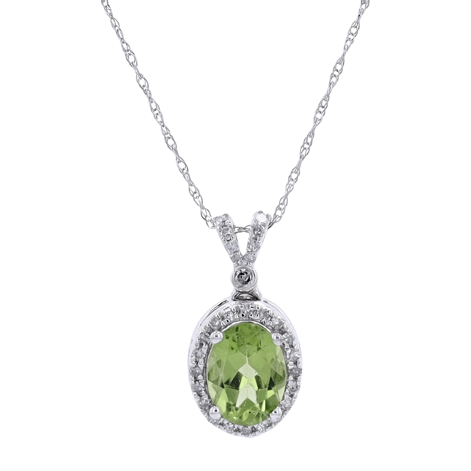 10K Oval Halo Gemstone Pendant<p><strong>More Colors Available</p></strong>