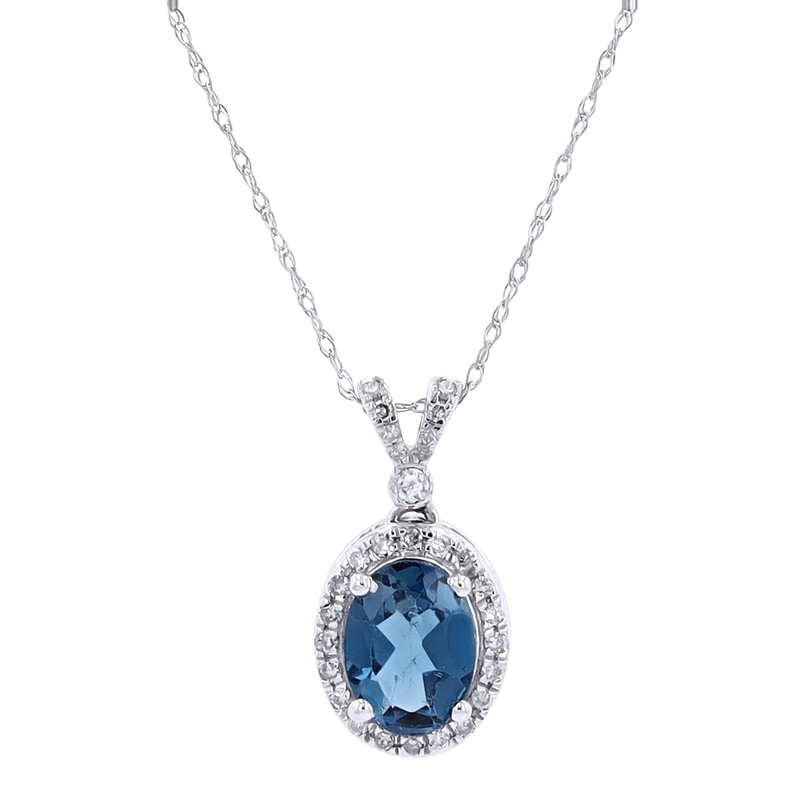 10K Oval Halo Gemstone Pendant<p><strong>More Colors Available</p></strong>