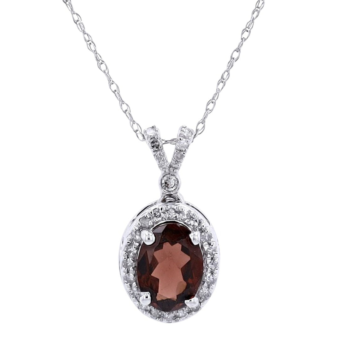 10K Oval Halo Gemstone Pendant<p><strong>More Colors Available</p></strong>