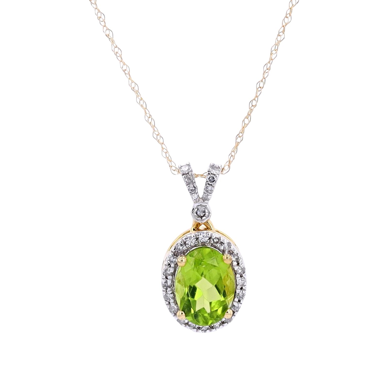 10K Oval Halo Gemstone Pendant<p><strong>More Colors Available</p></strong>