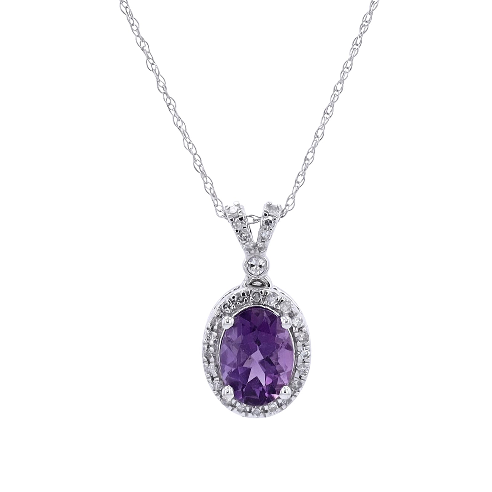 10K Oval Halo Gemstone Pendant<p><strong>More Colors Available</p></strong>