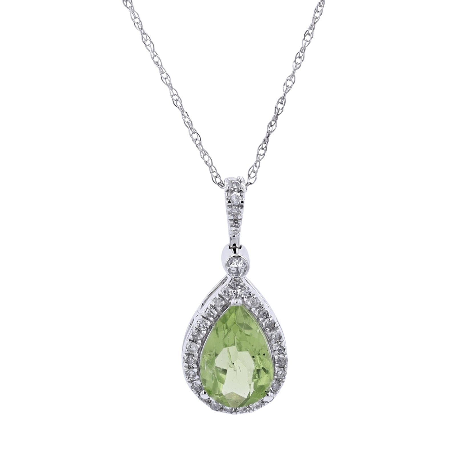 10K Pear Cut Gemstone Halo Pendant<p><strong>More Colors Available</p></strong>