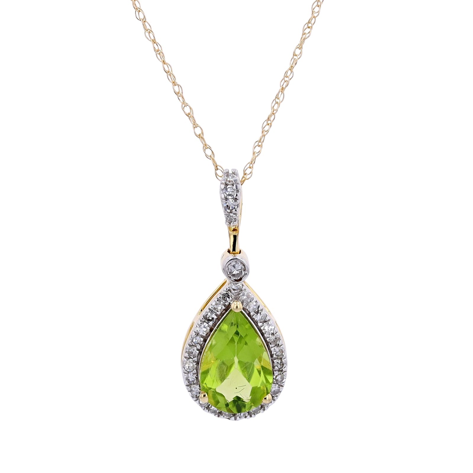 10K Pear Cut Gemstone Halo Pendant<p><strong>More Colors Available</p></strong>