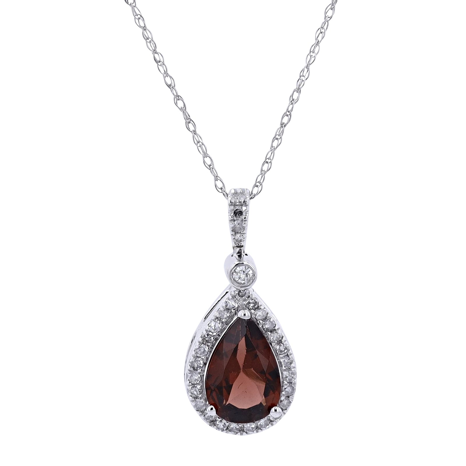 10K Pear Cut Gemstone Halo Pendant<p><strong>More Colors Available</p></strong>
