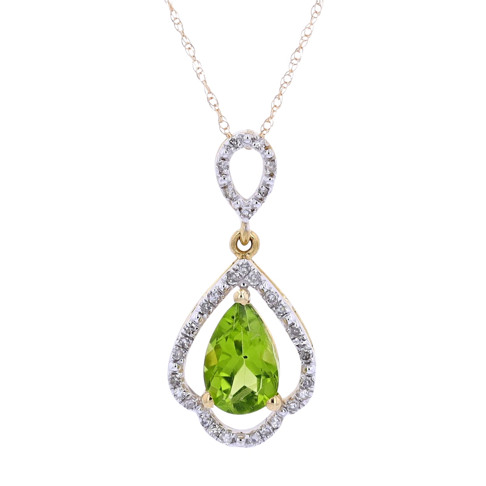 10K Gemstone & Diamond Pendants<p><strong>More Colors Available</p></strong>