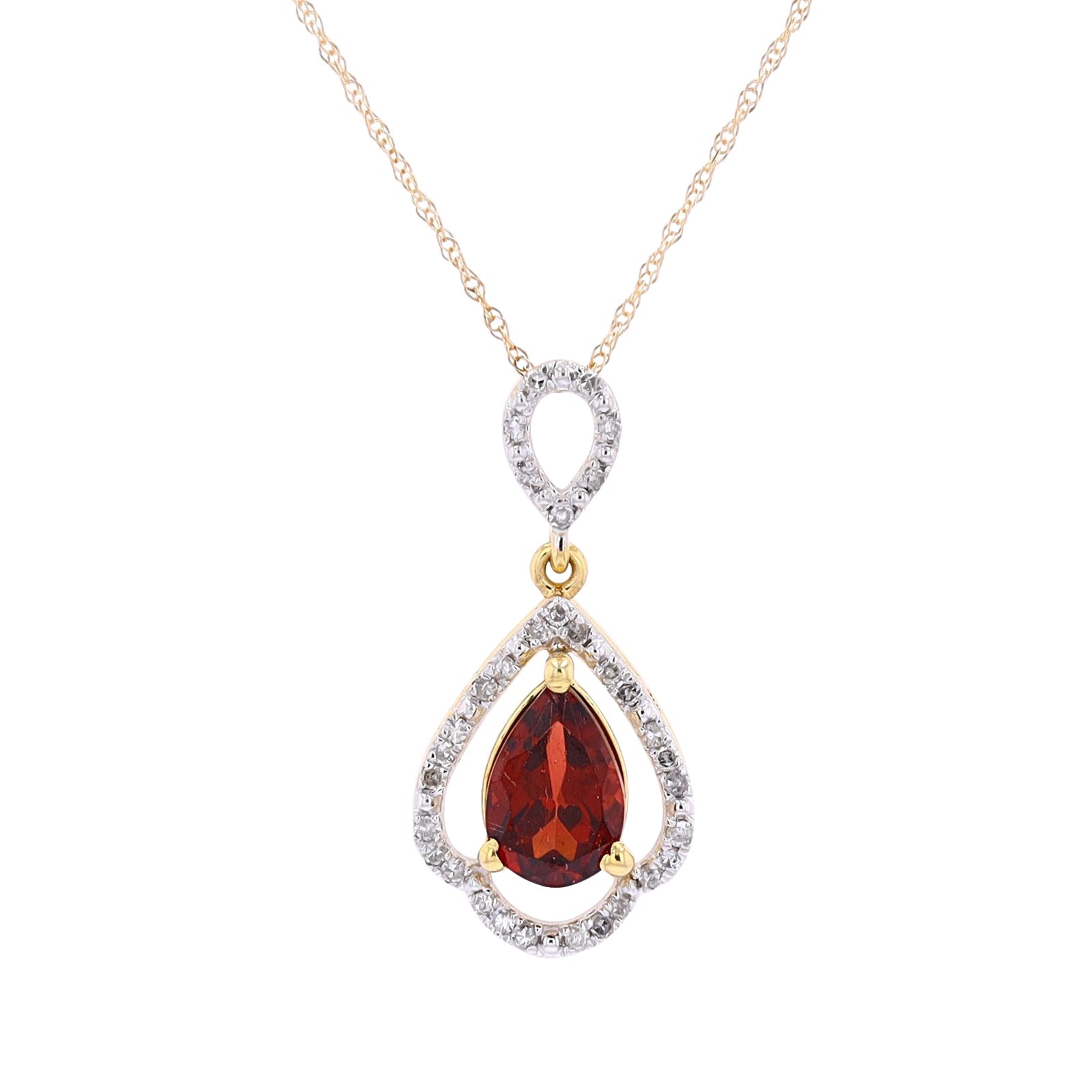 10K Gemstone & Diamond Pendants<p><strong>More Colors Available</p></strong>