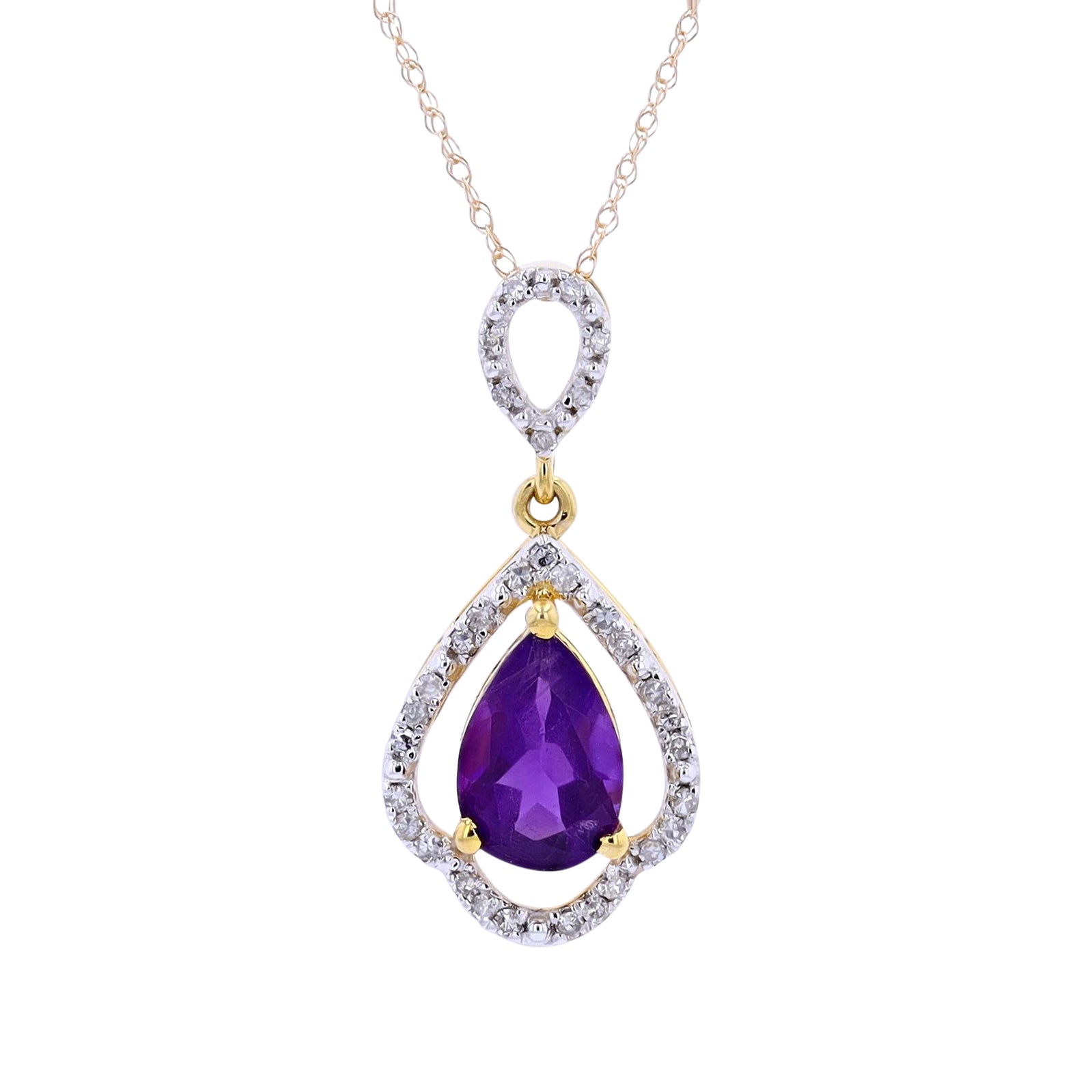10K Gemstone & Diamond Pendants<p><strong>More Colors Available</p></strong>