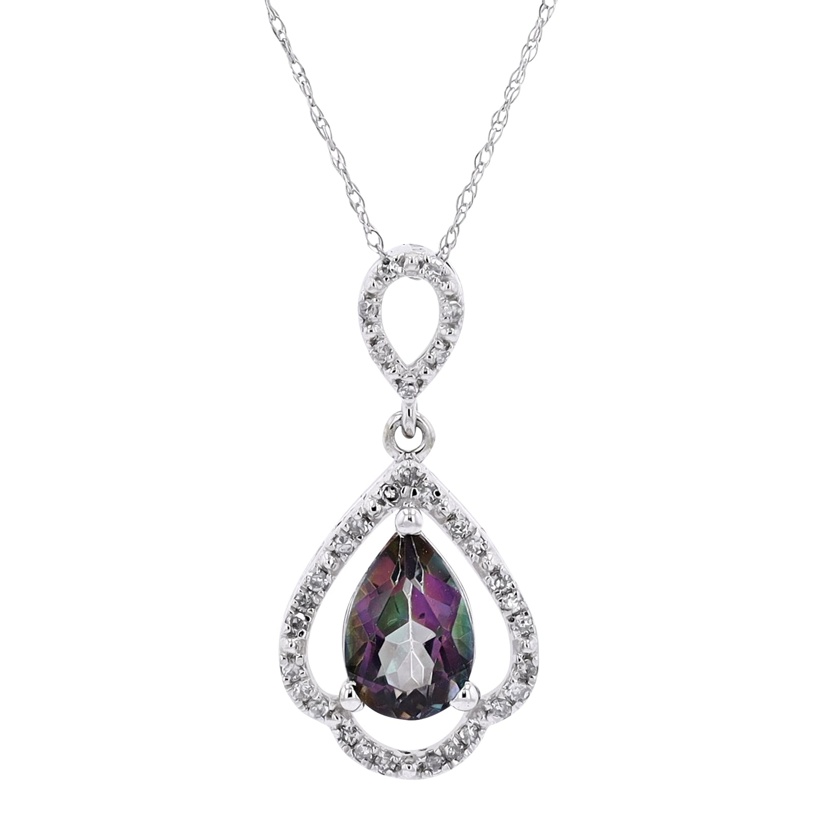 10K Gemstone & Diamond Pendants<p><strong>More Colors Available</p></strong>
