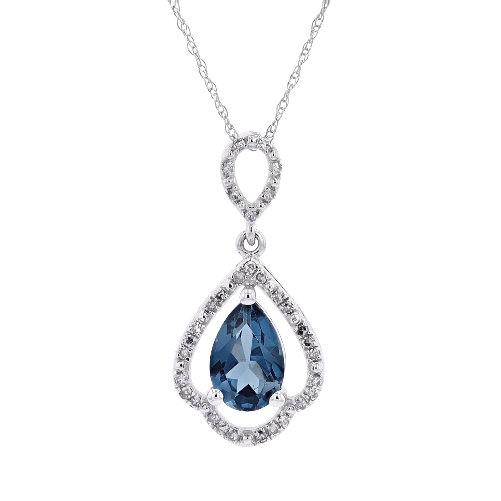 10K Gemstone & Diamond Pendants<p><strong>More Colors Available</p></strong>