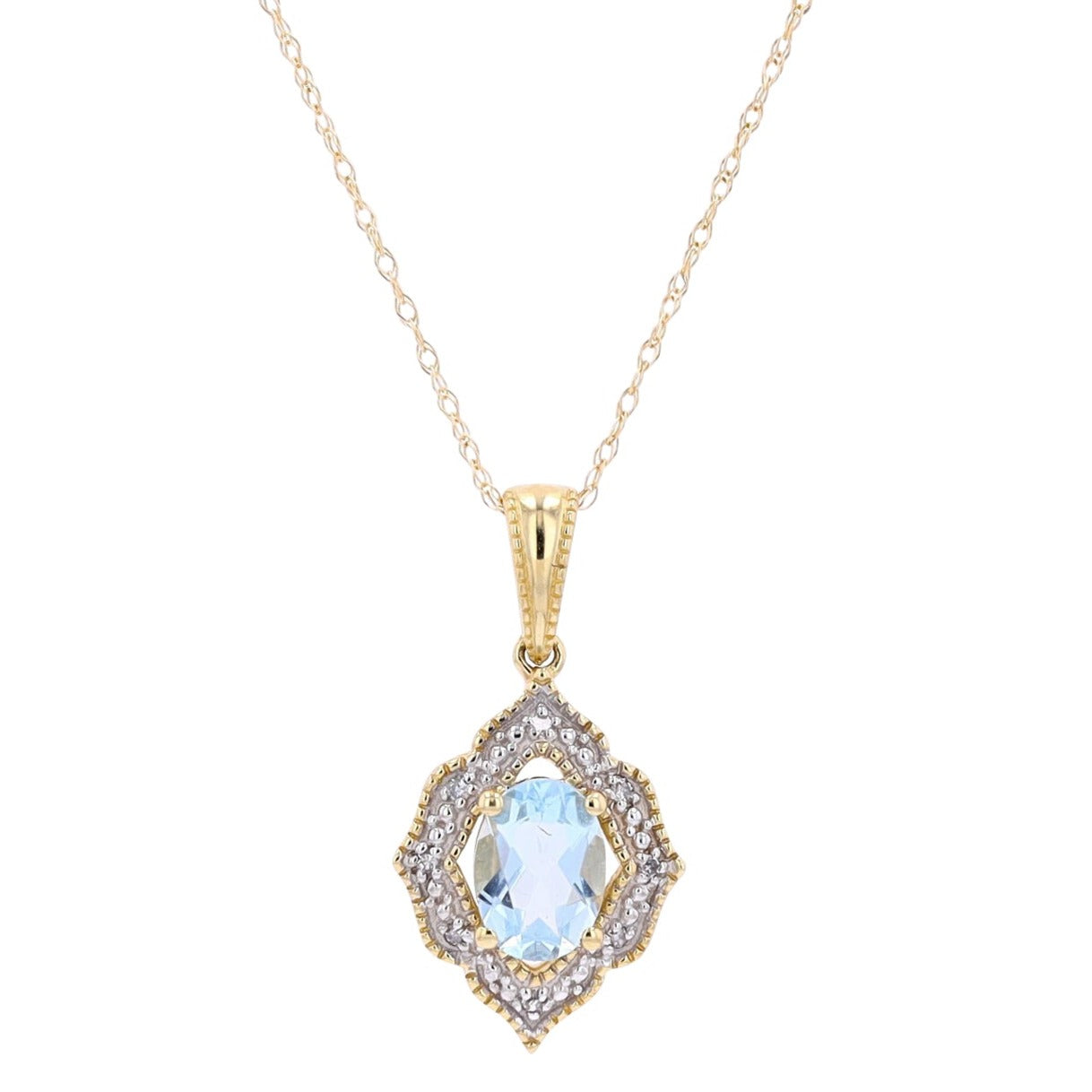 10K Oval Gemstone Center  Pendants<p><strong>More Colors Available</p></strong>
