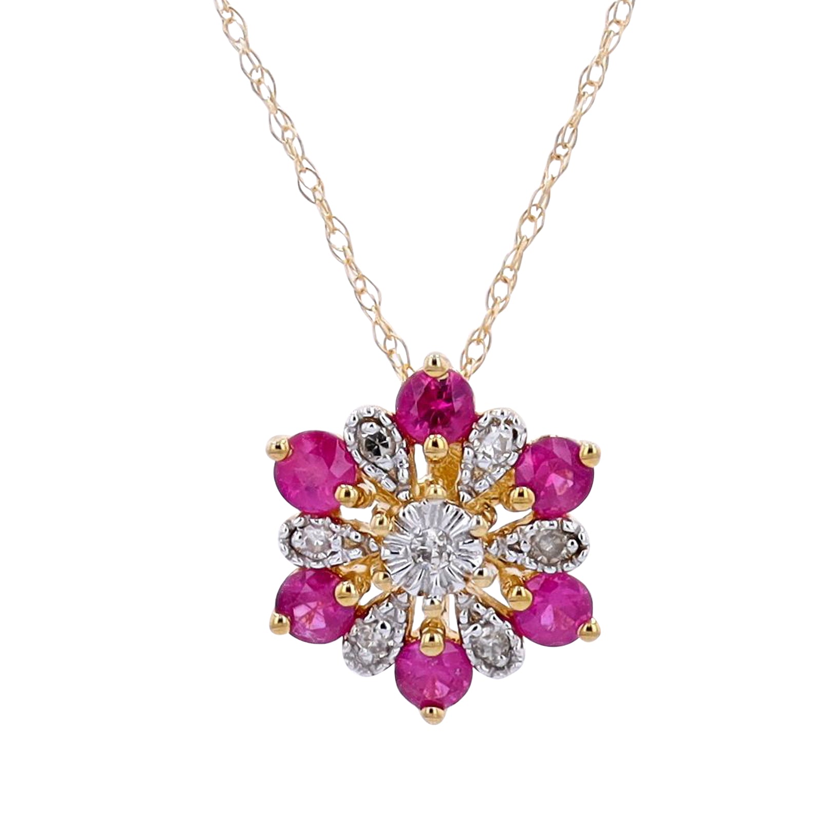 14K Halo Gemstone Pendant<p><strong>More Colors Available</p></strong>