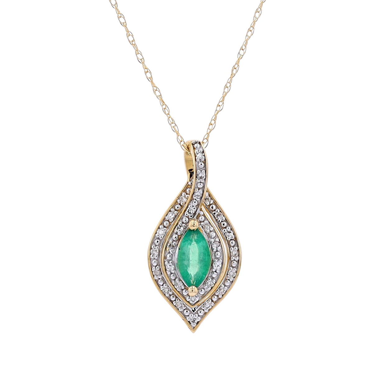14K Gemstone & Diamond Pendant<p><strong>More Colors Available</p></strong>