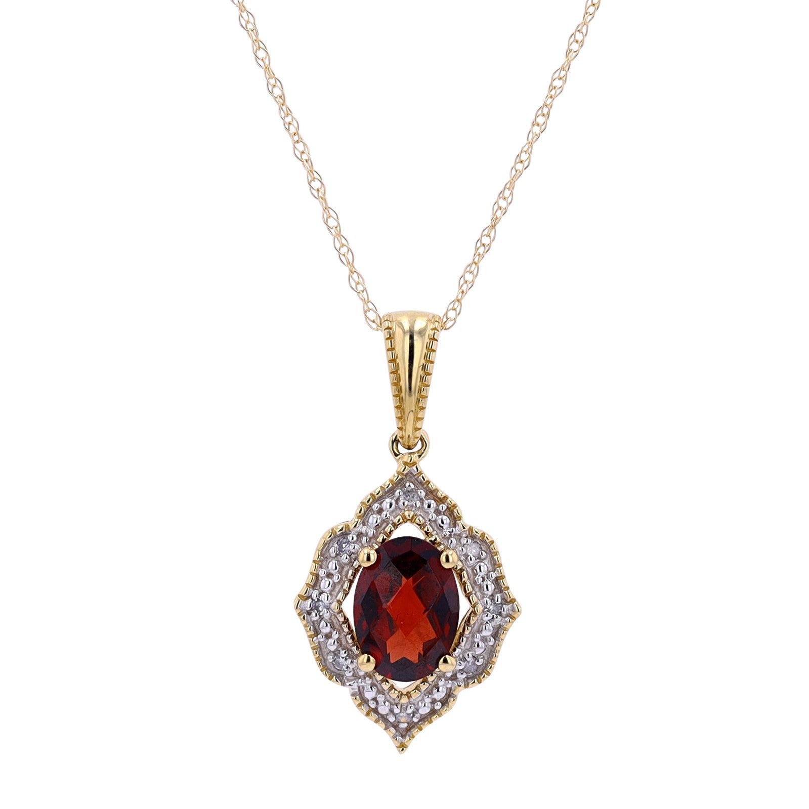 10K Oval Gemstone Center  Pendants<p><strong>More Colors Available</p></strong>