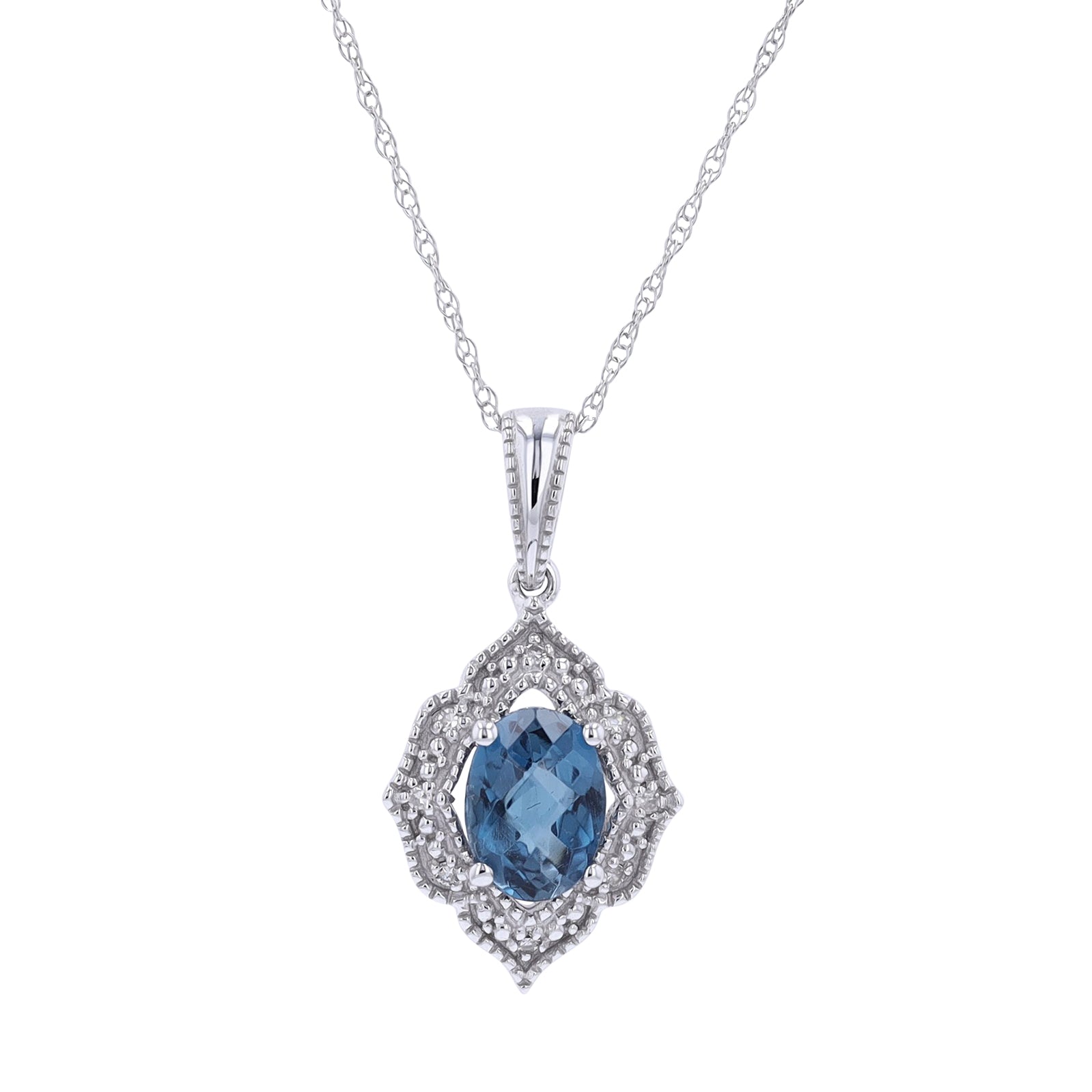 10K Oval Gemstone Center  Pendants<p><strong>More Colors Available</p></strong>