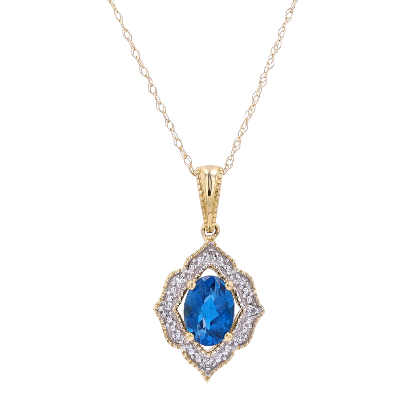 10K Oval Gemstone Center  Pendants<p><strong>More Colors Available</p></strong>