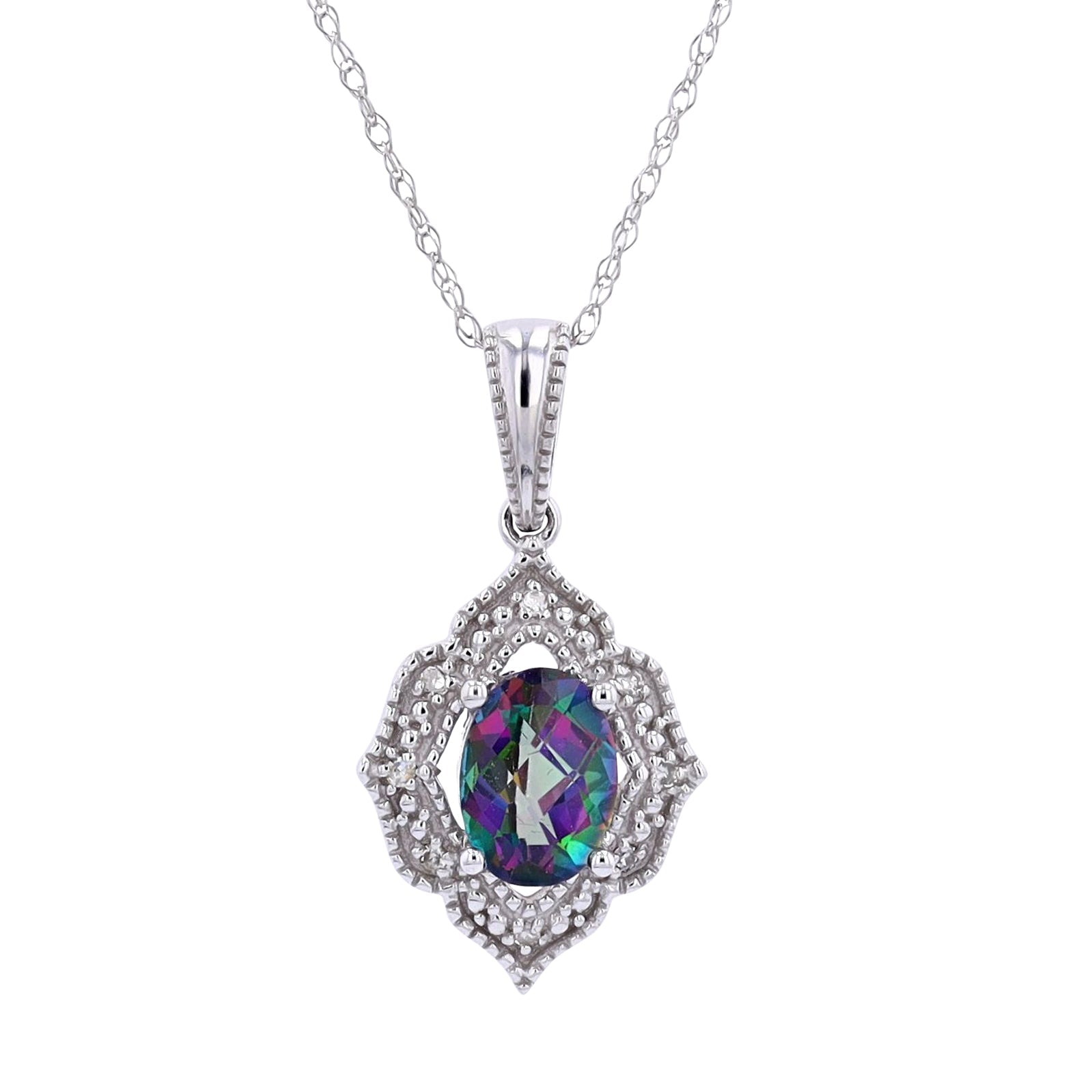 10K Oval Gemstone Center  Pendants<p><strong>More Colors Available</p></strong>
