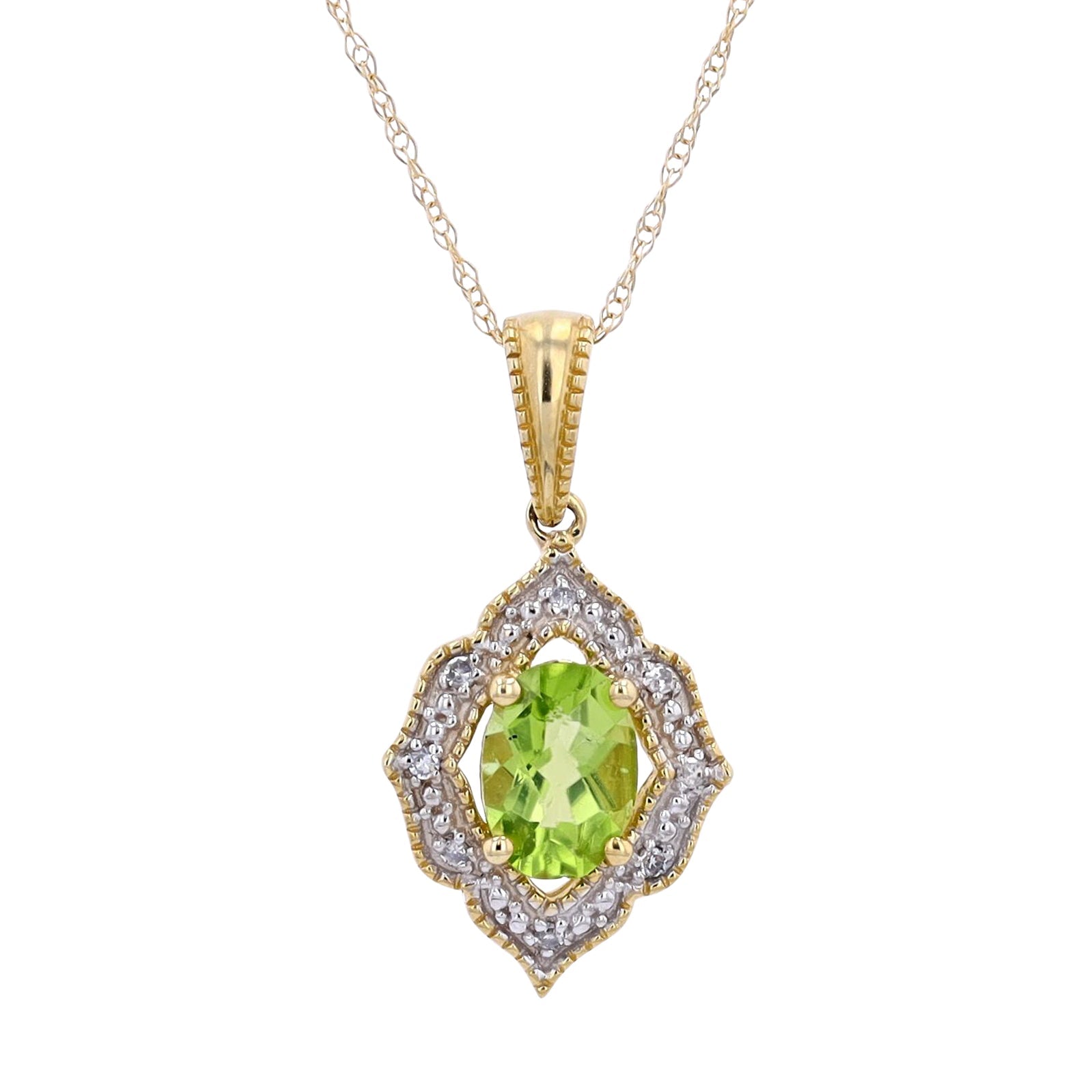 10K Oval Gemstone Center  Pendants<p><strong>More Colors Available</p></strong>