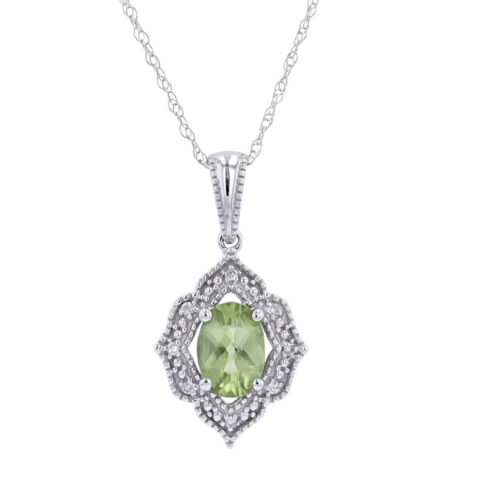 10K Oval Gemstone Center  Pendants<p><strong>More Colors Available</p></strong>