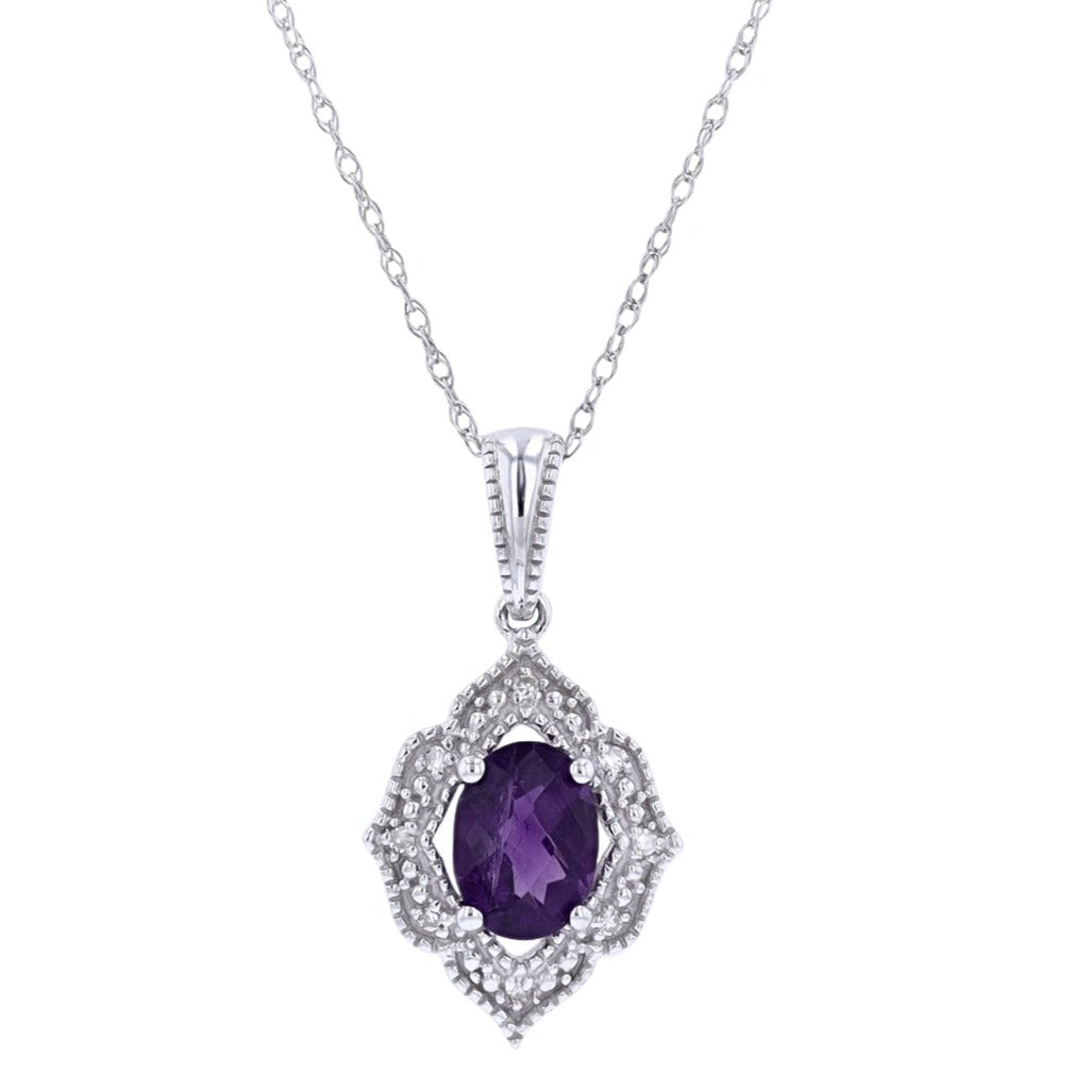 10K Oval Gemstone Center  Pendants<p><strong>More Colors Available</p></strong>