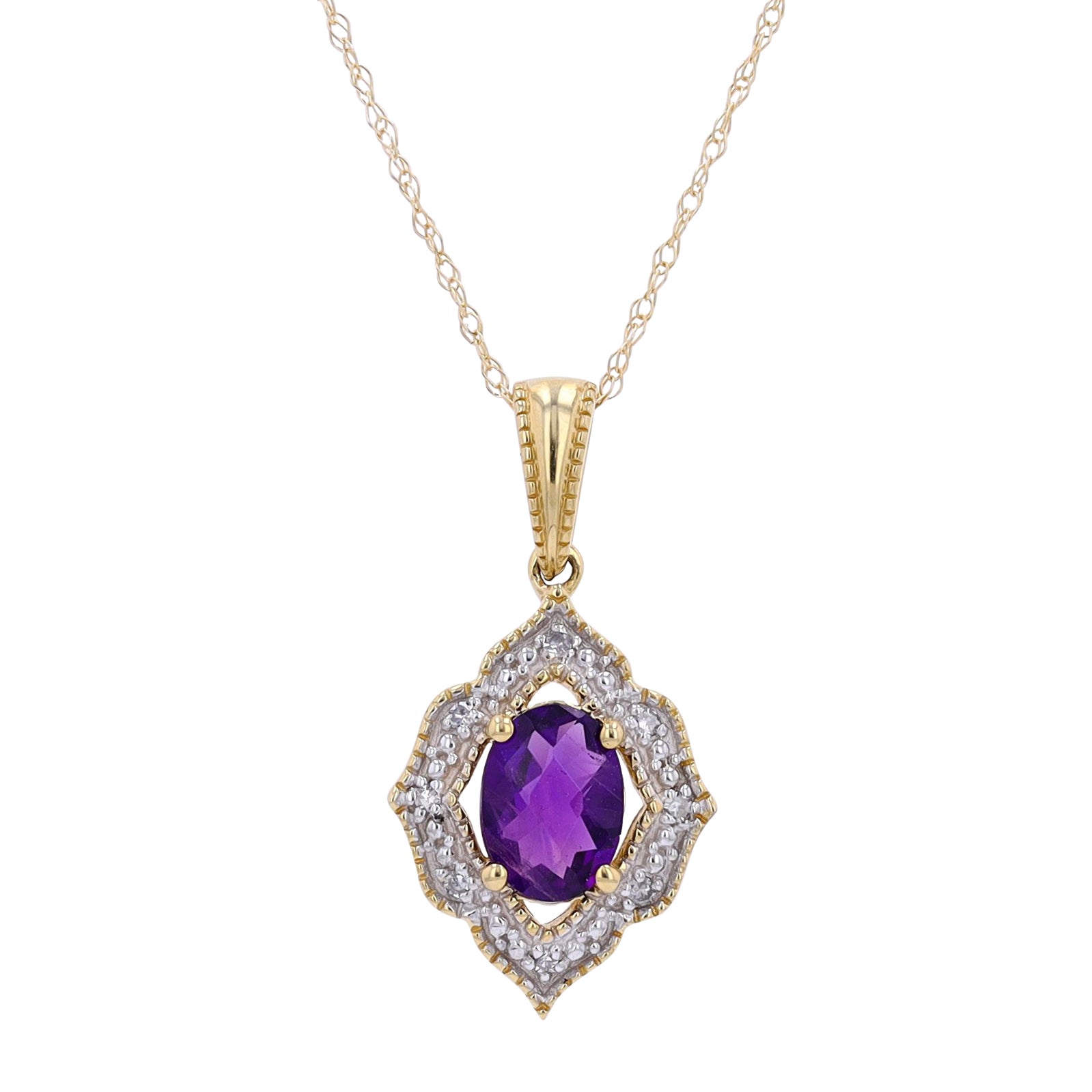 10K Oval Gemstone Center  Pendants<p><strong>More Colors Available</p></strong>