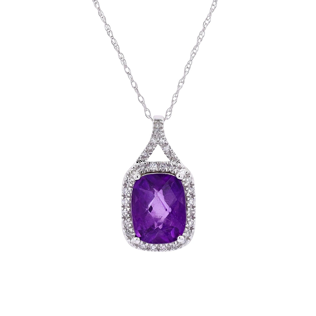 14K Gemstone Halo Pendant<p><strong>More Colors Available</p></strong>