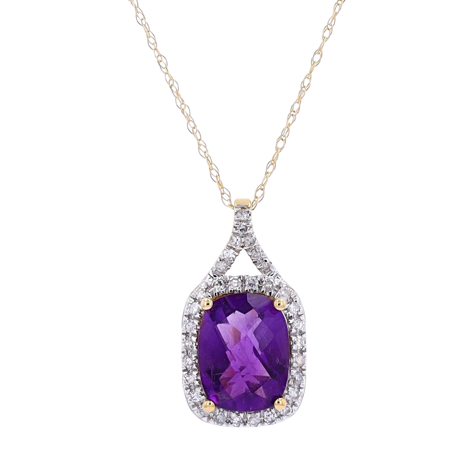 14K Gemstone Halo Pendant<p><strong>More Colors Available</p></strong>