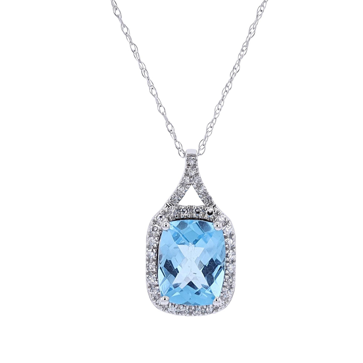 14K Gemstone Halo Pendant<p><strong>More Colors Available</p></strong>