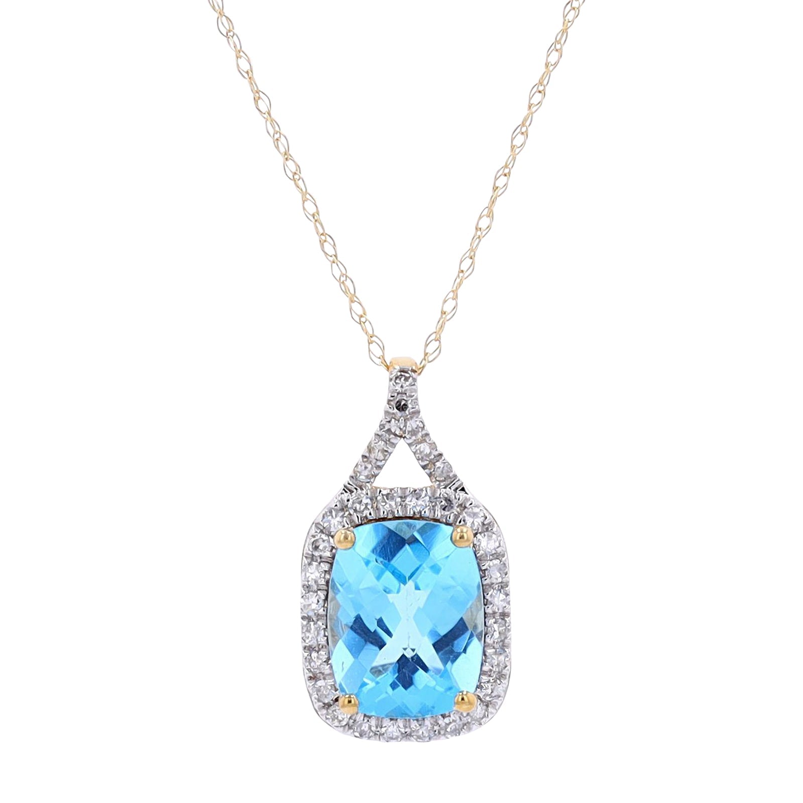 14K Gemstone Halo Pendant<p><strong>More Colors Available</p></strong>