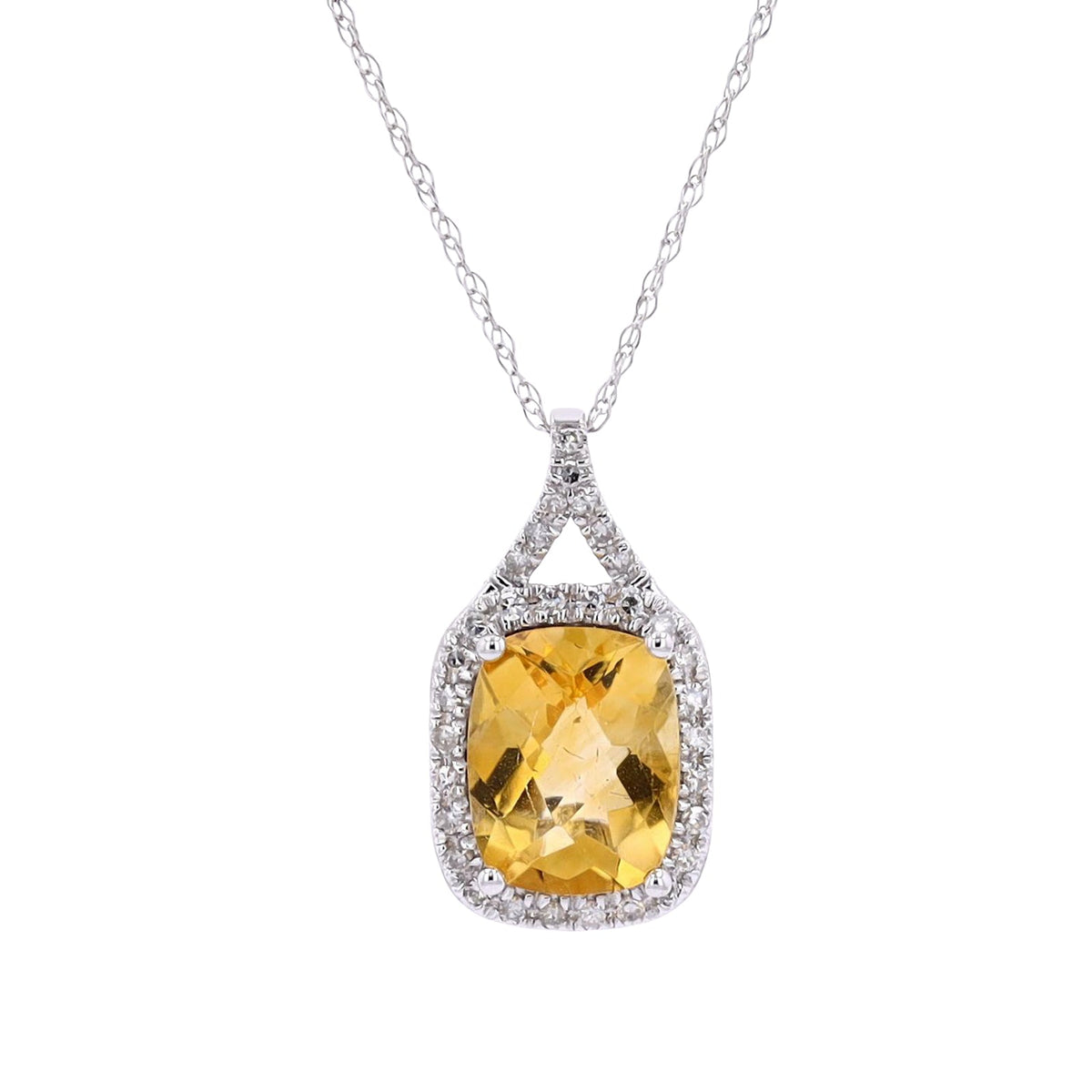 14K Gemstone Halo Pendant<p><strong>More Colors Available</p></strong>
