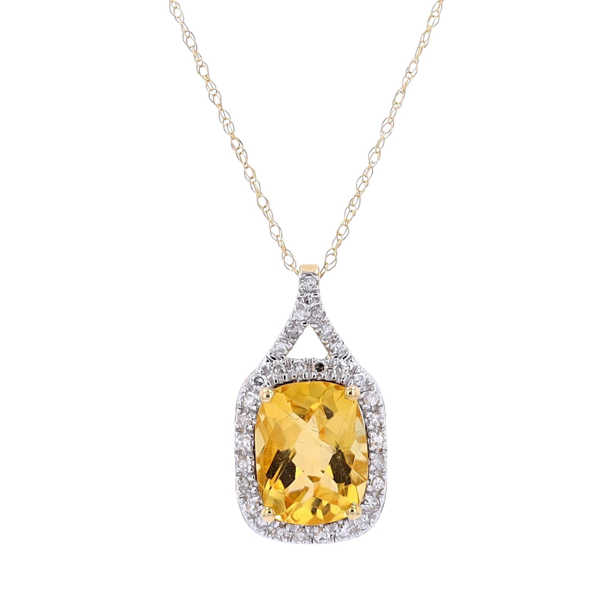 14K Gemstone Halo Pendant<p><strong>More Colors Available</p></strong>